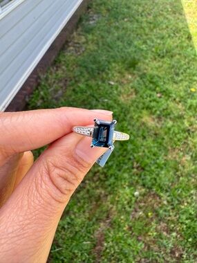 2.83CTW  Emerald Cut London Blue Tapaz Lab Grown Diamond